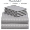 Picture of LuxClub Striped Sheets Set, 6 PC Striped Bed Sheets California King Size, Deep Pockets 18" Eco Friendly Wrinkle Free Sheets Machine Washable Hotel Bedding Silky Soft (Cal King, Striped Light Grey)