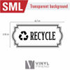 Picture of Recycle and Trash Logo Symbol - Elegant Golden Look for Trash Cans, Containers, and Walls - Laminated Vinyl Decal (Small, Black/Transparent 2)