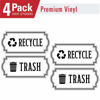 Picture of Recycle and Trash Logo Symbol - Elegant Golden Look for Trash Cans, Containers, and Walls - Laminated Vinyl Decal (Small, Black/Transparent 2)