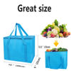 Picture of musbus 2-Pack extra Insulated Grocery shopping bag, large Blue, reusable bags,Pizza,Sturdy zipper,Collapsible,tote,cooler,for transport women,for instacart,Durable,thermal