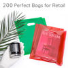 Picture of 200 Red & Green Bags for Small Business 100 Red and 100 Green 1.5Mil 9"x12" Merchandise Bags Thick Glossy Retail Bags and Shopping Bags For Small Business with Die Cut Handles Boutique Bags