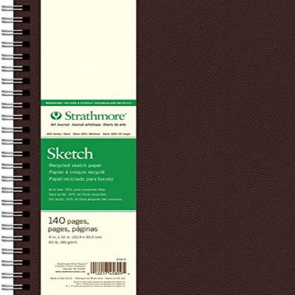 Picture of Strathmore 400 Series Sketch Black Sketch Book, 7 by 10"", 9""x12"", White, 70 Sheets