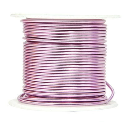 Picture of Mandala Crafts Anodized Aluminum Wire for Sculpting, Armature, Jewelry Making, Gem Metal Wrap, Garden, Colored and Soft, 1 Roll(14 Gauge, Pink)