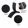 Picture of Melsan 4x6 Inch Hook and Loop Tape Heavy Duty - 4 Sets - Strong Back Adhesive Fastener for Home Office Indoor Outdoor Use - Instead of Holes and Screws, Black