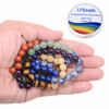 Picture of LPBeads 100PCS 8mm Natural Mixed Chakra Beads Round Loose Gemstone for Jewelry Making with Crystal Stretch Cord