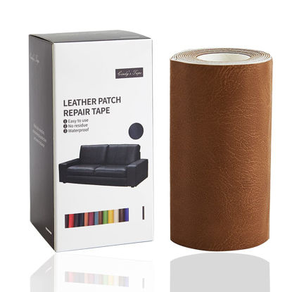 Picture of Leather Repair Tape kit Patch Heavy Duty, Retro Camel 4x60inch Self Adhesive Patch for Couch, Sofa, Car Seat, Handbag, Furniture, Drivers Seat, Jacket, Computer Chair First Aid Vinyl Repair Kit