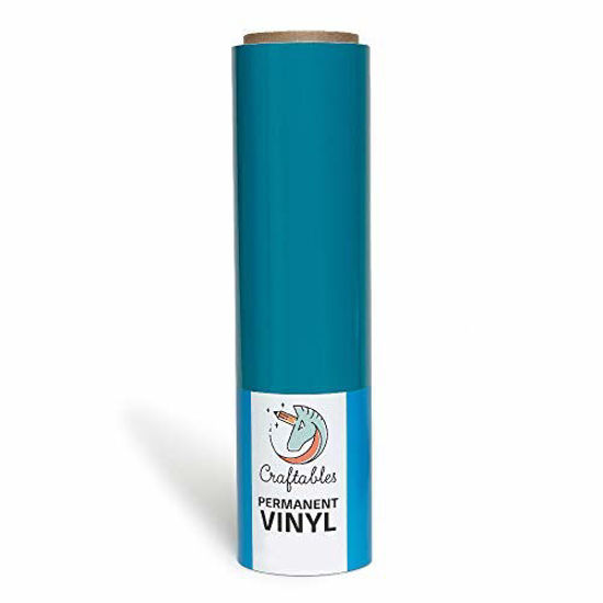 Picture of Craftables Teal Vinyl Roll - Permanent, Glossy & Waterproof | 12" x 50' | for Crafts, Cricut, Silhouette, Expressions, Cameo, Decal, Signs, Stickers…