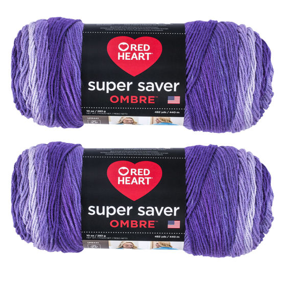 Red Heart Super Saver Color Block Medium Acrylic Multi-Color Yarn, 482 yd (4 Pack), Size: Medium (4)