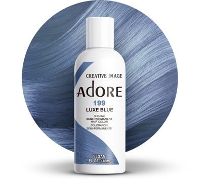 Picture of Adore Semi Permanent Hair Color - Vegan and Cruelty-Free Hair Dye - 4 Fl Oz - 199 Luxe Blue (Pack of 1)