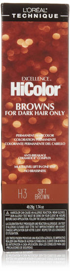 Picture of L'Oreal Paris Excellence HiColor Haircolor, Soft Brown, 1.74 Ounce