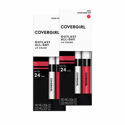 Picture of Covergirl Outlast All-day Moisturizing Lip Color, Ever Reddy, Pack of 4