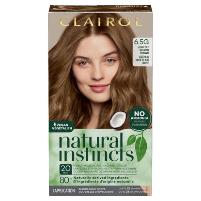 Picture of Clairol Natural Instincts Demi-Permanent Hair Dye, 6.5G Lightest Golden Brown Hair Color, Pack of 1