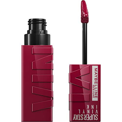 Picture of MAYBELLINE New York Super Stay Vinyl Ink Longwear No-Budge Liquid Lipcolor Makeup, Highly Pigmented Color and Instant Shine, Unrivaled, Berry Burgundy Lipstick, 0.14 fl oz, 1 Count