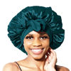 Picture of BONNET QUEEN Silk Bonnet for Sleeping Satin Hair Bonnet Tie Bonnet Sleep Bonnet Night Bonnets for Women Natural Curly Hair Darkish Green