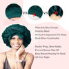 Picture of BONNET QUEEN Silk Bonnet for Sleeping Satin Hair Bonnet Tie Bonnet Sleep Bonnet Night Bonnets for Women Natural Curly Hair Darkish Green