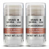 Picture of Aluminum-Free Deodorant for Men by Bravo Sierra - Long Lasting All-Day Odor and Sweat Protection - White Vetiver & Cedarwood Scent, 2 Pack - Vegan, Baking Soda Free, and Cruelty Free - Will Not Stain Clothes