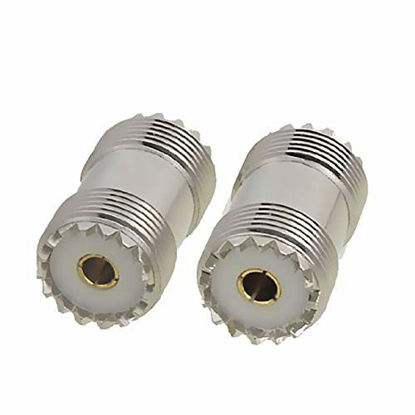 Picture of Maxmoral 2-Pack PL-259 UHF Female to UHF Female Coax Cable Adapter S0-239 UHF Double Female Connector Plug