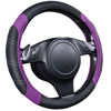 Picture of CAR PASS Line Rider Microfiber Leather Sporty Steering Wheel Cover Universal Fits for 95% Truck,SUV,Cars, Anti-Slip Safety Comfortable Desgin (Black Purple)