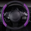 Picture of CAR PASS Line Rider Microfiber Leather Sporty Steering Wheel Cover Universal Fits for 95% Truck,SUV,Cars, Anti-Slip Safety Comfortable Desgin (Black Purple)