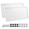 Picture of XCLPF Silicone White License Plate Frame Covers 2 Pack- Front and Back Car Plate Bracket Holders. Rust-Proof, Rattle-Proof, Weather-Proof (White)