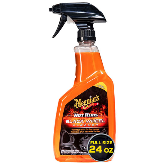 Picture of Meguiar's Hot Rims Black Wheel Cleaner - Powerful Formula to Easily Remove Stubborn Brake Dust & Tough Grime - 24 Oz