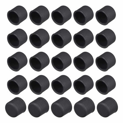 Picture of uxcell Silicone RCA Port Anti-Dust Stopper Cap Cover Black 20pcs