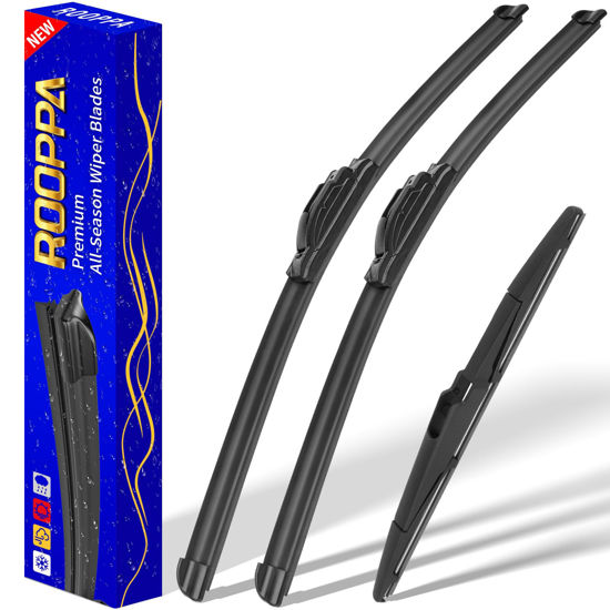 Picture of 3 wipers Replacement for 2017-2022 KIA Sportage, Windshield Wiper Blades Original Equipment Replacement - 26"/16"/11" (Set of 3) U/J HOOK