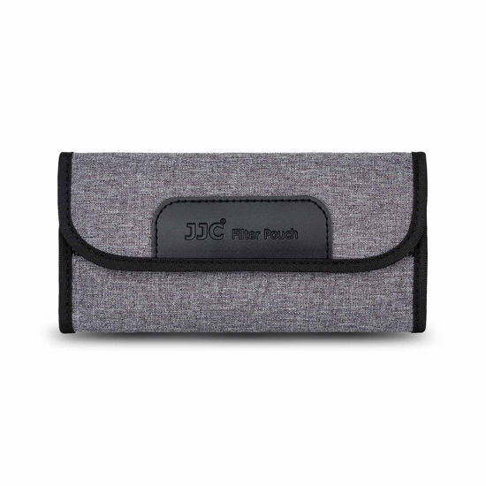 Picture of 4-Pocket Lens Filter Pouch Case for Circular Filter Up to 82mm (37mm 40.5mm 49mm 52mm 55mm 58mm 62mm 67mm 72mm 77mm), Dustproof Lens Filter Wallet with Padded Elastic Interior for ND UV CPL Filter