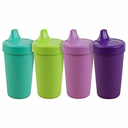 Picture of Re Play 4pk - 10 oz. No Spill Sippy Cups for Baby, Toddler, and Child Feeding in Aqua, Purple, Amethyst and Lime Green - BPA Free - Made in USA from Eco Friendly Recycled Milk Jugs - Mermaid