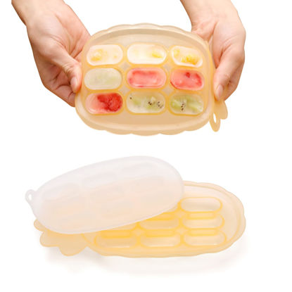 Picture of haakaa Silicone Nibbler Tray - Breastmilk Teething Popsicle Mold- Baby Fresh Food Freezer Feeder - Led Weaning Self Feeding Divided Sausage Plate - Ice Cube Tray, 4m+ Baby Toddler - Banana