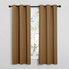 Picture of NICETOWN Sleek Blackout Curtains 63 inches Length for Small Windows, Noise Reducing and Block Draft Panels for Door Doorway Laundry Office Luxury Decor Theme (2 Panels, Gold Brown, W34 x L63 -Inch)