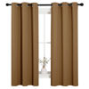 Picture of NICETOWN Sleek Blackout Curtains 63 inches Length for Small Windows, Noise Reducing and Block Draft Panels for Door Doorway Laundry Office Luxury Decor Theme (2 Panels, Gold Brown, W34 x L63 -Inch)