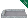 Picture of Furhaven Replacement Dog Bed Cover Plush & Almond Print L Shaped Chaise, Machine Washable - Gray Almonds, Medium