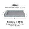 Picture of Furhaven Replacement Dog Bed Cover Plush & Almond Print L Shaped Chaise, Machine Washable - Gray Almonds, Medium