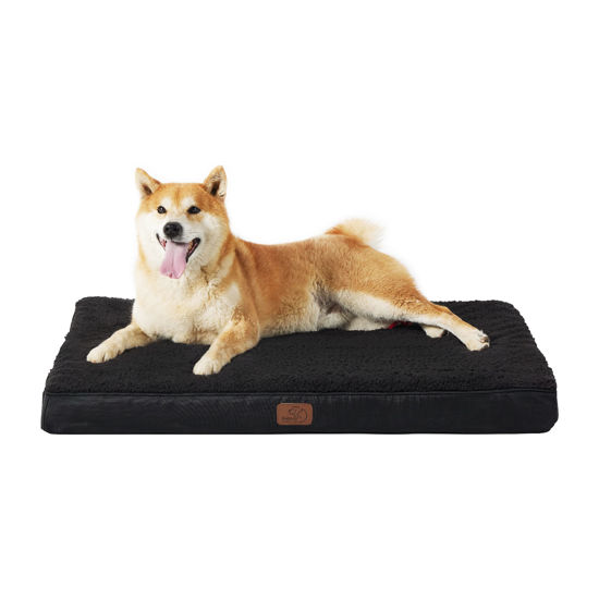 Picture of Bedsure Large Dog Bed for Large Dogs - Big Orthopedic Waterproof Dog Beds with Removable Washable Cover, Egg Crate Foam Pet Bed Mat, Suitable for Dogs Up to 65 lbs, Black