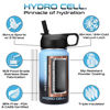 Picture of HYDRO CELL Stainless Steel Insulated Water Bottle with Straw - For Cold & Hot Drinks - Metal Vacuum Flask with Screw Cap and Modern Leakproof Sport Thermos for Kids & Adults (Blue/Black 18oz)