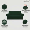 Picture of Easy-Going Stretch Oversized Loveseat Slipcover 1-Piece Sofa Cover Furniture Protector Couch Soft with Elastic Bottom for Kids Polyester Spandex Jacquard Fabric Small Checks Dark Green