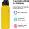 Picture of Fanhaw Insulated Water Bottle with Chug Lid - 20 Oz Double-Wall Vacuum Stainless Steel Reusable Leak & Sweat Proof Sports Water Bottle Dishwasher Safe with Anti-Dust Standard Mouth Lid (Yellow)