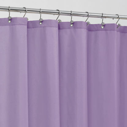 Picture of ALYVIA SPRING Lavender Purple Fabric Shower Curtain Liner Waterproof - Soft & Light-Weight Cloth Shower Liner with 3 Magnets, Hotel Quality & Machine Washable - Standard Size 72x72, Lavender