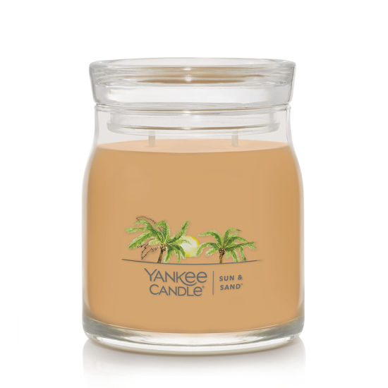 Picture of Yankee Candle Sun & Sand Scented, Signature 13oz Medium Jar 2-Wick Candle, Over 35 Hours of Burn Time