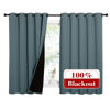 Picture of NICETOWN Greyish Green 100% Blackout Lined Curtains, 2 Thick Layers Completely Blackout Window Treatment Thermal Insulated Drapes for Kitchen/Bedroom (1 Pair, 62" Width x 63" Length per Panel)