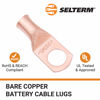 Picture of SELTERM 25pcs 2 AWG 1/2" Stud Battery Lugs, Ring Terminals, Heavy Duty Copper Wire Lugs, Battery Cable Ends, 2 Gauge Ring Terminal Connectors, UL Bare Copper Eyelets Electrical Battery Cable Lugs