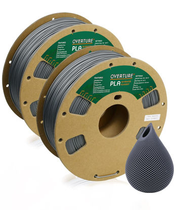 Picture of OVERTURE PLA Filament 1.75mm PLA 3D Printer Filament, 2kg Cardboard Spool (4.4lbs), Dimensional Accuracy +/- 0.03mm, Fit Most FDM Printer (Space Gray 2-Pack)