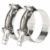 Picture of ISPINNER 2 Pack 1.75 Inch Stainless Steel T-Bolt Hose Clamps, Clamp Range 51-59mm for 1.75" Hose ID, Pack of 2