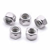 Picture of 1/2-13 Nylon Insert Hex Lock Nuts Stainless Locknuts, Hex Drive, Bright Finish, 304 Stainless Steel 18-8 SS, Coarse Thread, 20 of Pack