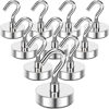 Picture of MIKEDE Magnetic Hooks, 80 Lbs Heavy Duty Earth Magnets with Hooks for Cruise Cabin, 10 Pcs Strong Cruise Magnetic Hooks for Hanging, Metal Magnetic Hanger for Grill, Fridge, Kitchen