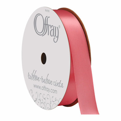 Picture of Berwick Offray 360095 5/8" Wide Single Face Satin Ribbon, Coral Rose Pink, 6 Yds