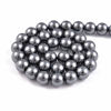 Picture of Nancybeads 45pcs 8mm Natural Black Hematite Gemstone Round Spacer Loose Stone Beads for Jewelry Making 15.5" 1 Strand (Black Hematite, 8mm 45Beads)