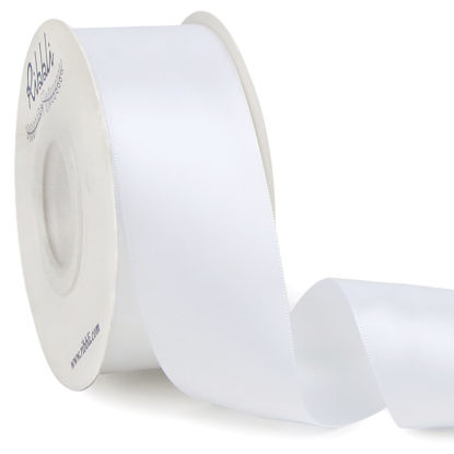 Picture of Ribbli White Double Faced Satin Ribbon,1-1/2” x Continuous 25 Yards,Use for Bows Bouquet,Gift Wrapping,Wedding,Floral Arrangement