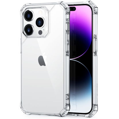Picture of ESR Air Armor Case, Compatible with iPhone 14 Pro Case, Military-Grade Drop Protection, Shock-Absorbing Air-Guard Corners, Yellowing Resistant, Hard Acrylic Back, Scratch Resistant, Clear